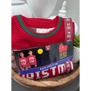 Home Alone Kids Merry Christmas Ya Filthy Animal Red Knit Holiday Sweater Size 8